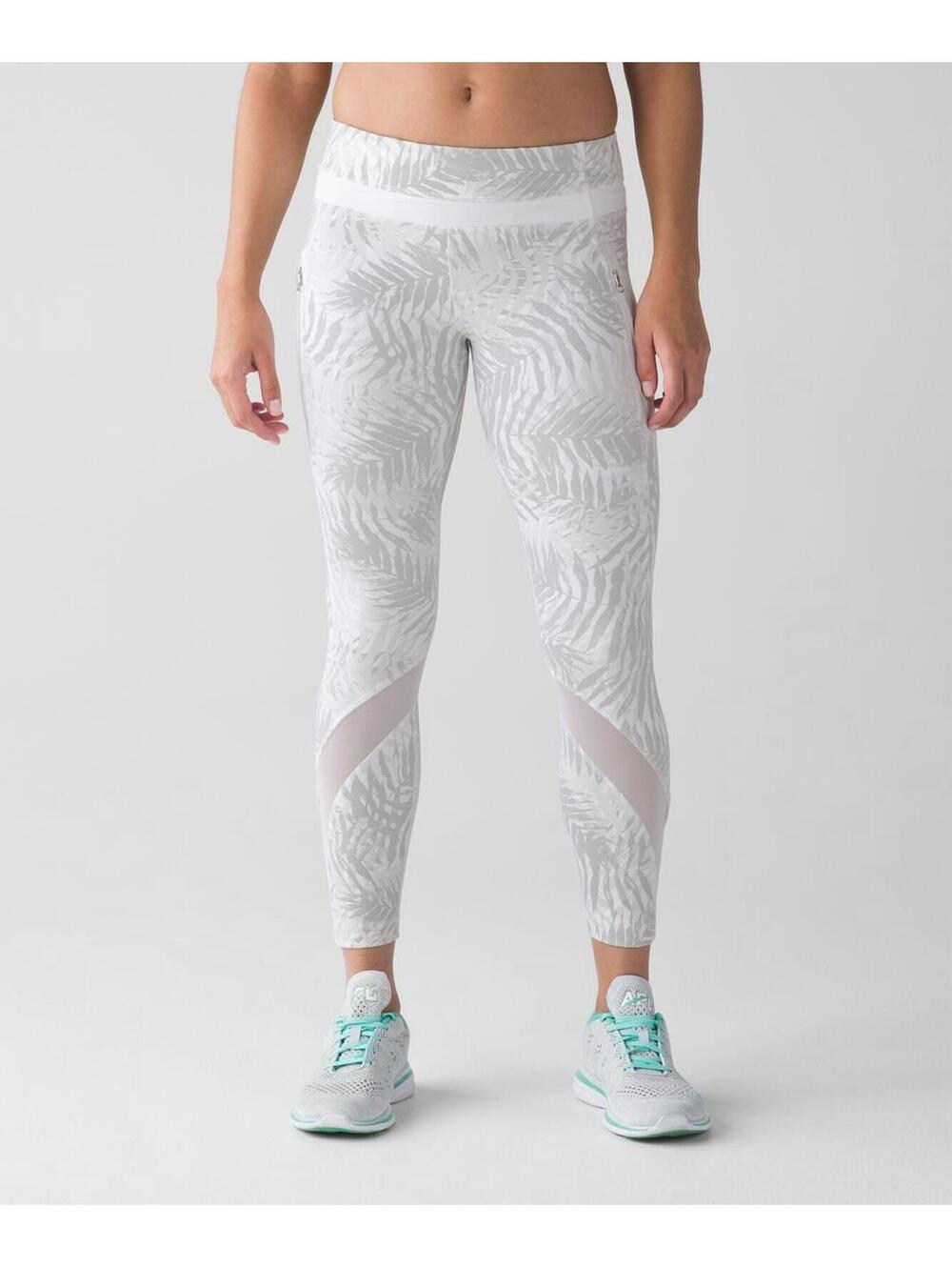 Lululemon Inspire Tight II Palm Camo White Nimbus Womens 4